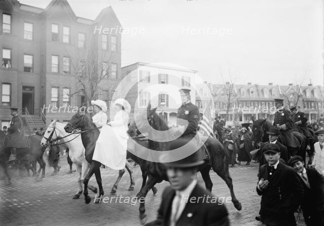 Woman Suffrage - Hikers Arriving from New York, 1913. Creator: Harris & Ewing.