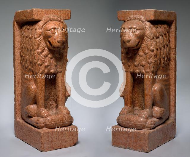 Supporting Lion (pair), style of the 1200s. Creator: Unknown.