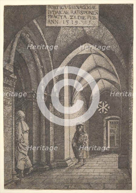 The Entrance Hall of the Regensburg Synagogue, 1519. Creator: Altdorfer, Albrecht (c. 1480-1538).