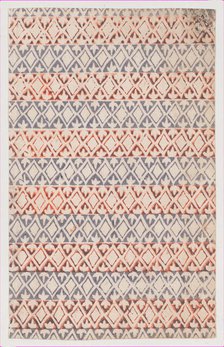 Sheet with overall pattern of diamond shapes, 19th century. Creator: Anon.