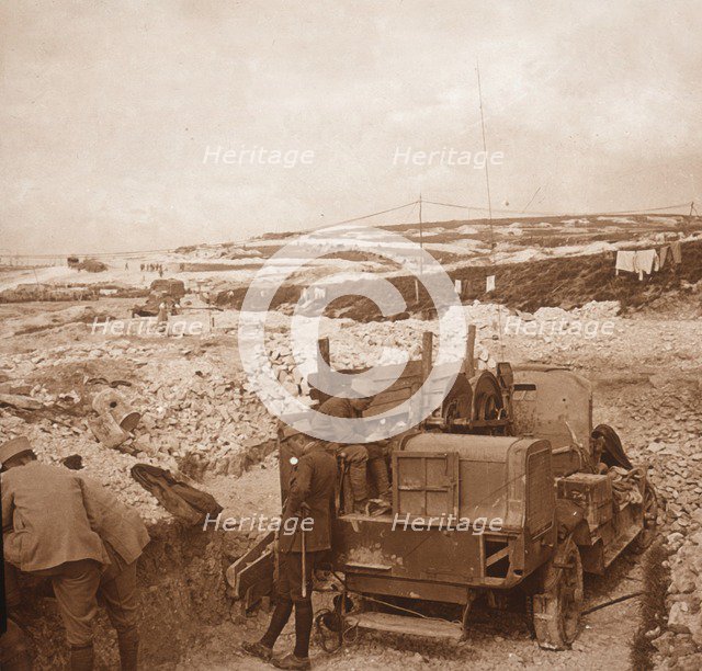 Winch for barrage balloon, Genicourt, northern France, c1914-c1918. Artist: Unknown.