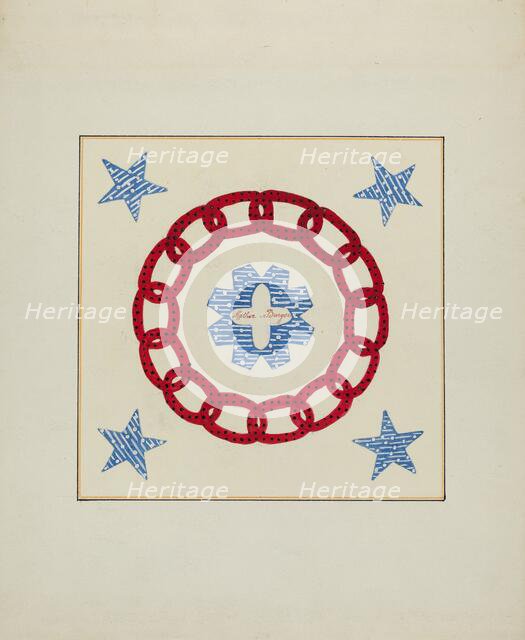 Pieced Autograph Quilt (1 Square), c. 1936. Creators: Cornelius Christoffels, Margaret Linsley.