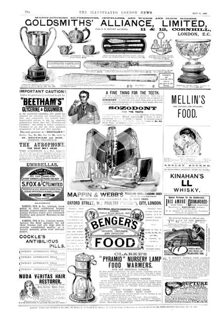 Page of advertisements, 1890. Creator: Unknown.