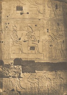 Bas-relief pris sur la muraille occidentale du grand Temple d'Isis, à Philae, April 1850. Creator: Maxime du Camp.