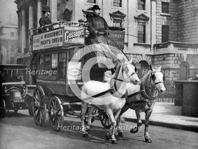 A horse-drawn bus, London, 1926-1927. Artist: Unknown
