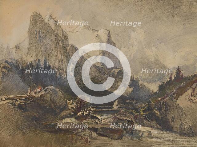 The Wetterhorn in the Bernese Oberland, undated. Creator: Alexandre Calame.