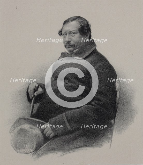 Portrait of the author Nestor Vasilievich Kukolnik (1809-1868), 1860s.