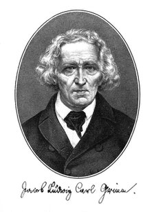Jakob Ludwig Karl Grimm, German author, philologist and mythologist, 1887. Artist: Unknown