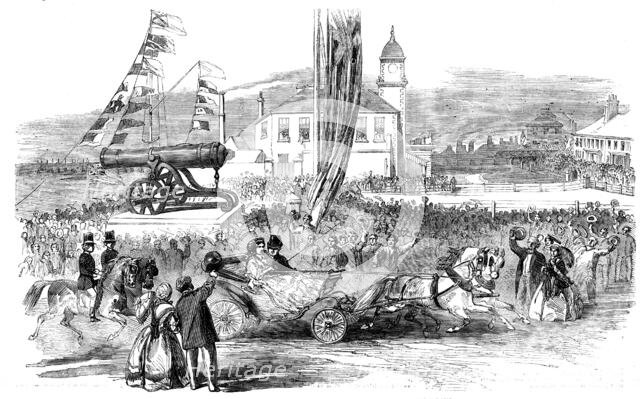 Inauguration of a Russian Gun at Seaham Harbour, near Sunderland, 1858. Creator: Unknown.