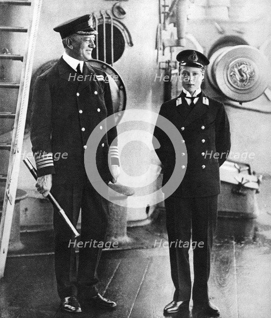 The future King Edward VIII as a midshipman in HMS Hindustan, c1910. Artist: Unknown
