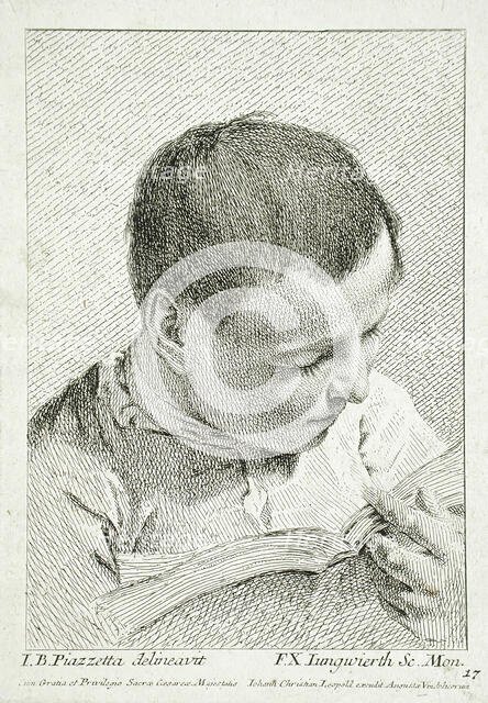 Boy Reading, 18th century. Creator: Franz Xaver Andreas Jungwierth.