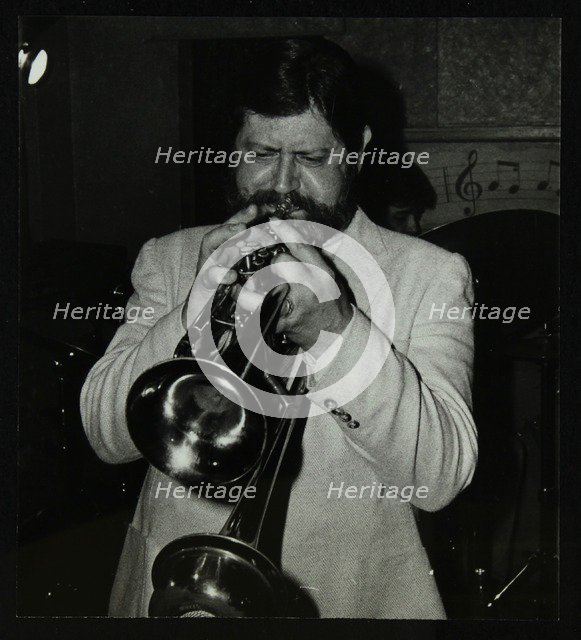 Trumpeter Bobby Shew performing at The Bell, Codicote, Hertfordshire, 19 May 1985. Artist: Denis Williams