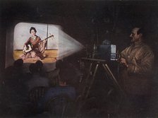 'Mr. Ponting Lecturing On Japan', c1910, (1913).  Artist: Unknown.