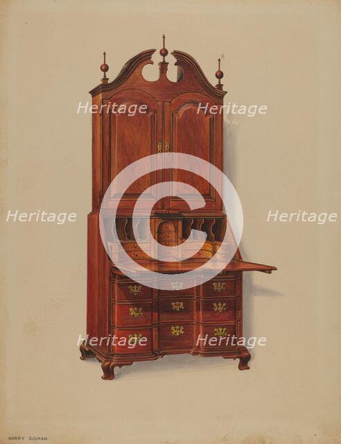 Block-front Desk, c. 1937. Creator: Harry Eisman.