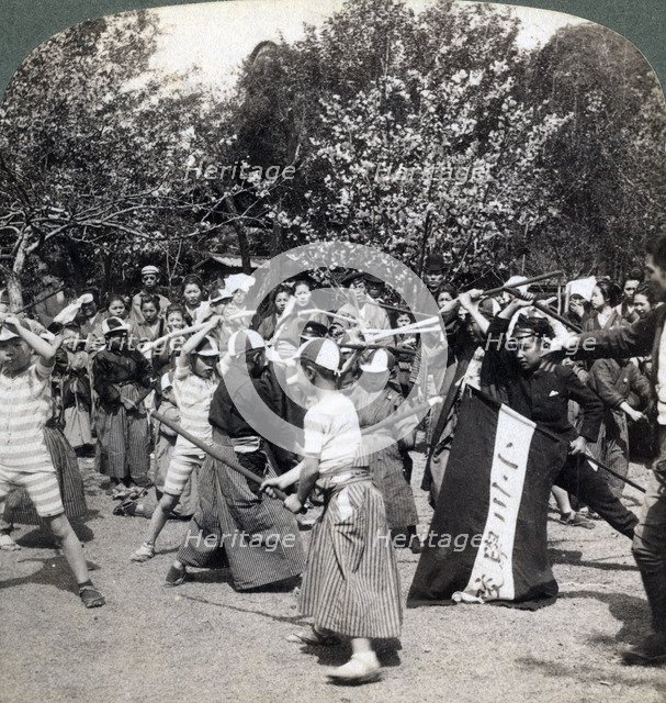 The warlike spirit of the Japanese youth, Tokyo, Japan, 1896. Artist: Underwood & Underwood