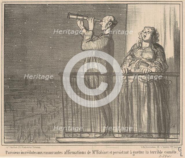 Parisiens incrédules ..., 19th century. Creator: Honore Daumier.