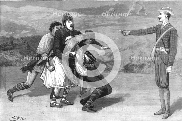 'Amateur Dramatics at the Opera Comique- Scene from 'Joan' the comic opera played for the benefit of Creator: Unknown.