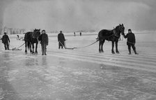 Sawing ice, between c1910 and c1915. Creator: Bain News Service.