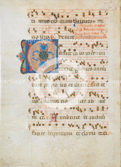 Bifolium with Initial C, from an Antiphonary, ca. 1320. Creator: Unknown.