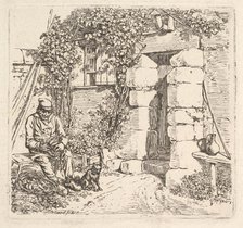 The Old Man and his Pomeranian Dog, 1817. Creator: Johann Christian Erhard.