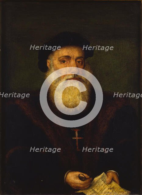 Portrait of Vasco da Gama, 1st Count of Vidigueira (c1469-1524), 1520s. Creator: Anonymous.