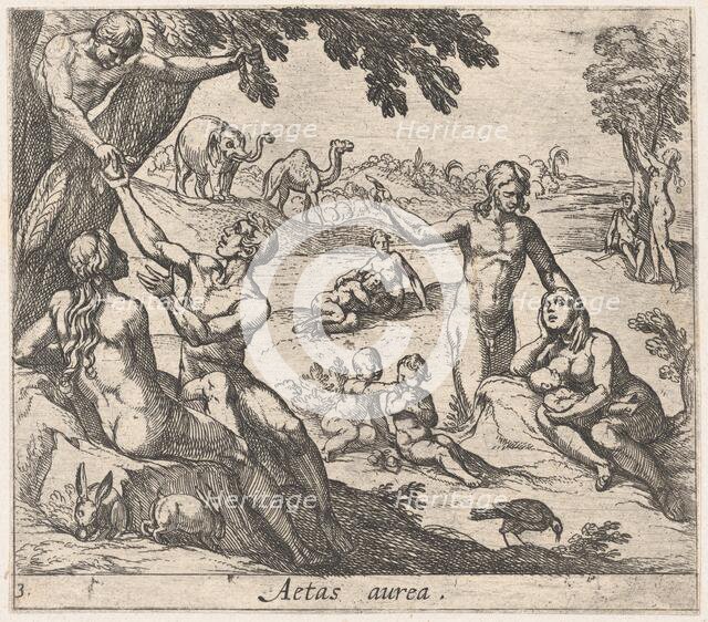 Plate 3: The Age of Gold (Aetas aurea), from Ovid's 'Metamorphoses', 1606. Creator: Antonio Tempesta.