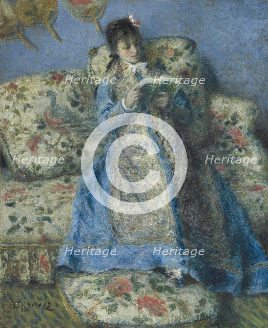 Portrait Of Madame Monet (Madame Claude Monet Reading), c1874. Creator: Pierre-Auguste Renoir.