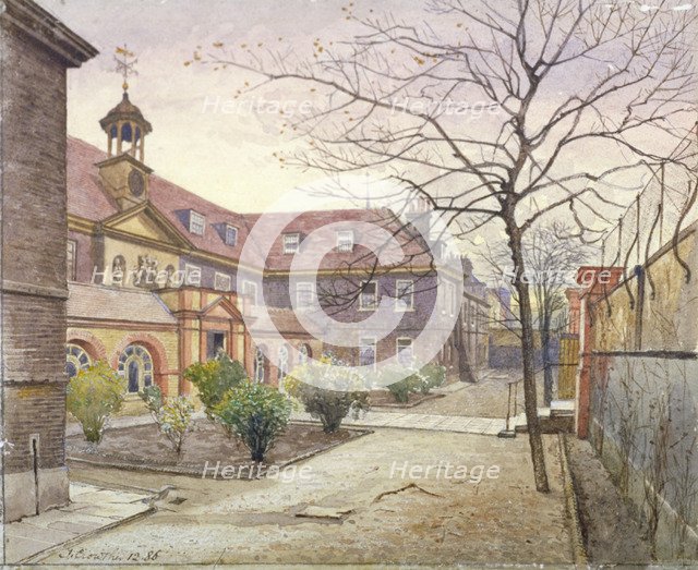 View of Grey Coat Hospital, Greycoat Place, Westminster, London, 1886. Artist: John Crowther