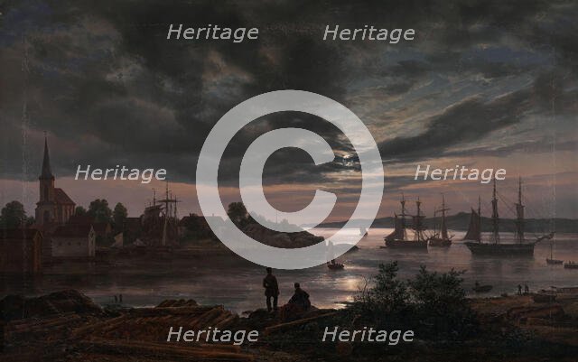 Larvik by Moonlight, 1839. Creator: Johan Christian Dahl.