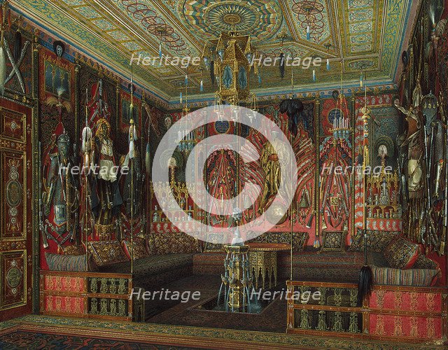 Turkish Room in the Catherine Palace in Tsarskoye Selo, Mid of the 19th cen.. Artist: Hau, Eduard (1807-1887)
