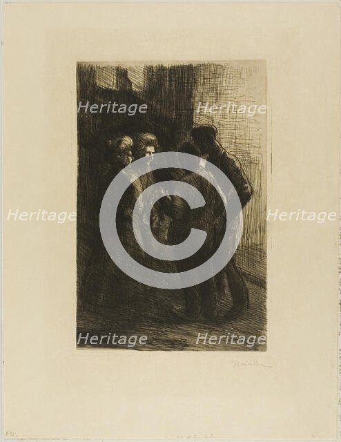 Two Women of the Street and Their Companions, 1898. Creator: Theophile Alexandre Steinlen.