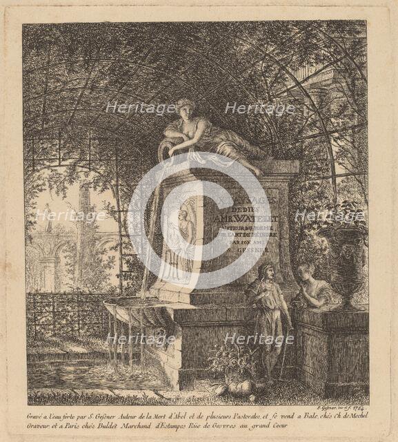 Fountain in a Summerhouse, 1764. Creator: Salomon Gessner.