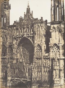 Haut de Portail, Côté de la Place, Cathédrale de Rouen, 1852-54. Creator: Edmond Bacot.