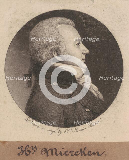 Henry Miercken, 1798-1803. Creator: Charles Balthazar Julien Févret de Saint-Mémin.