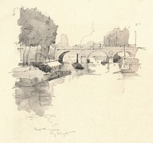 'The Pont St Michel', 1915. Artist: Eugene Bejot.