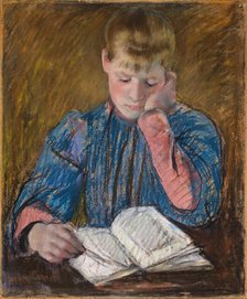 Young Girl Reading (Jeune Fille Lisant), c. 1894. Creator: Mary Cassatt.