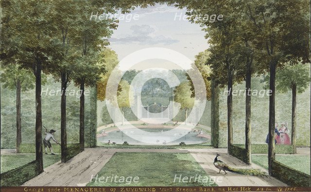 The garden with the menagerie of the Huis Zuydwind at 's Gravenzande, 1746.