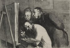 The Painters: The Painters and the Bourgeois. Creator: Honoré Daumier (French, 1808-1879).