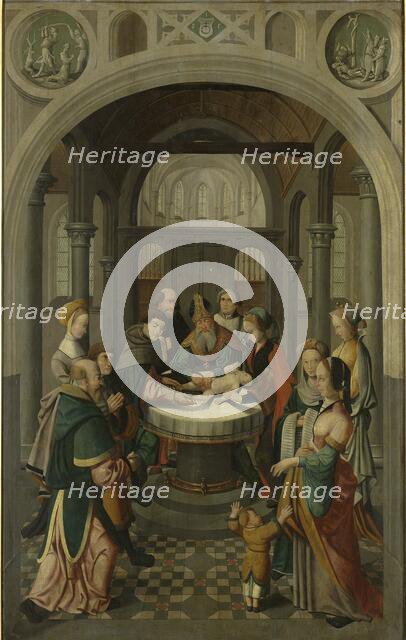 Panel of an Altarpiece with Circumcision of Christ, on verso is Resurrection of Christ, c.1520-c.153 Creator: Master of Alkmaar.