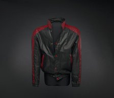 Black and red leather jacket worn by Kurtis Blow, 1981. Creator: Unknown.