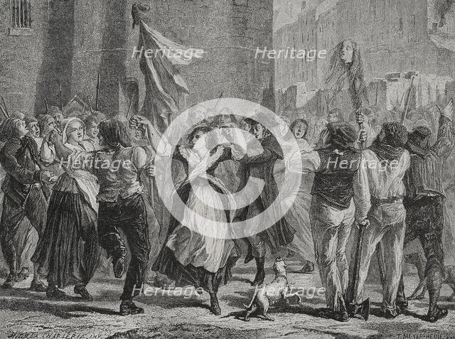 French Revolution: September Massacres (2 to 6 September 1792) 1876.  Creators: Hippolyte de la Charlerie, Theodore Meyer-Heine.
