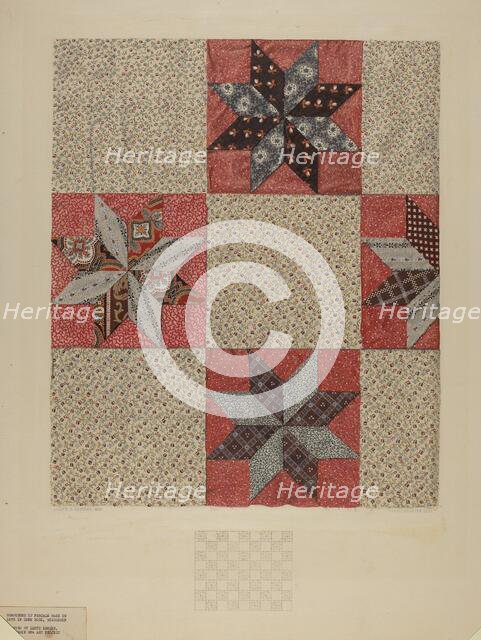 Star Design Comforter, c. 1937. Creator: Lloyd Charles Lemcke.