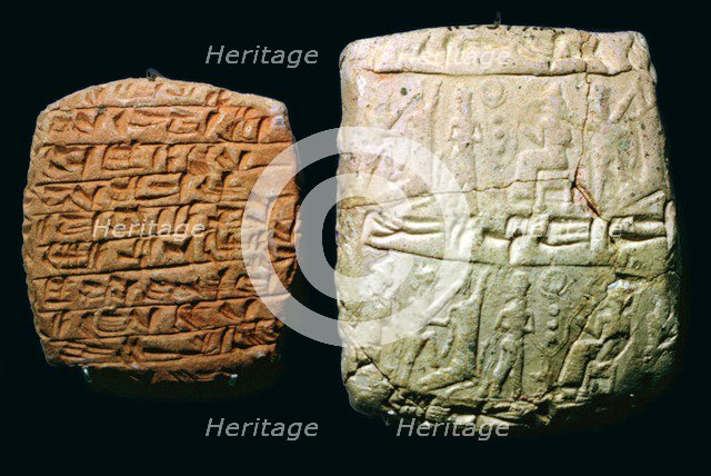 Hittite clay tablet and envelope. Artist: Unknown