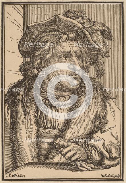 Man with a Plumed Cap, after 1607. Creator: Christoffel van Sichem I.