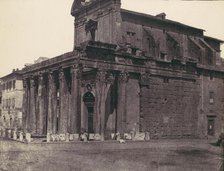 Temple of Antonius and Faustina, San Lorenzo in Miranda, Rome, 1850s. Creator: Calvert Jones.