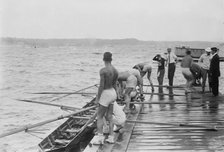 Stanford University crew, Hudson River, New York, near Poughkeepsie, between c1910 and c1915. Creator: Bain News Service.