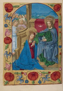 The Coronation of the Virgin; Book of Hours, early 16th century. Creator: Unknown.