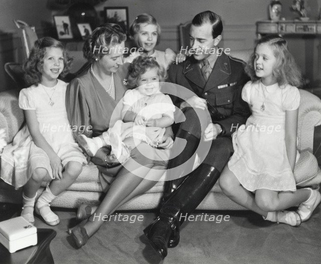 Royal family portrait at Haga Castle, Stockholm, Sweden, c1945.  Artist: Karl Sandels