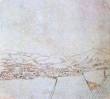 'View of Urfahr', c1510-1553. Artist: Wolf Huber