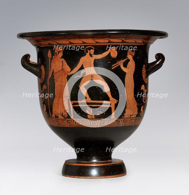 Satyr dancing (Apulian Krater), ca 420-410 BC. Creator: Sisyphus Painter (active c. 420-c. 390 BC).